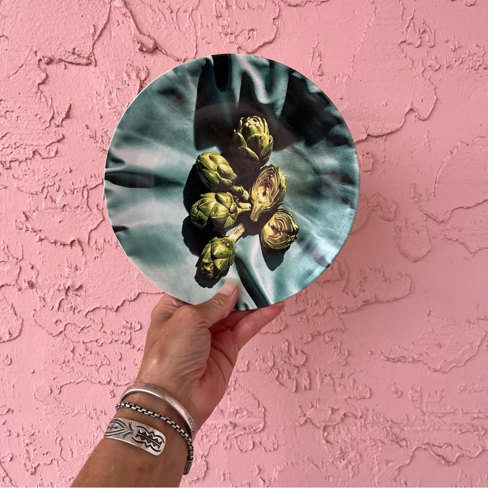 Gather + West Elm Salad Side Plate Still Life Artichoke Wall Hanging Art